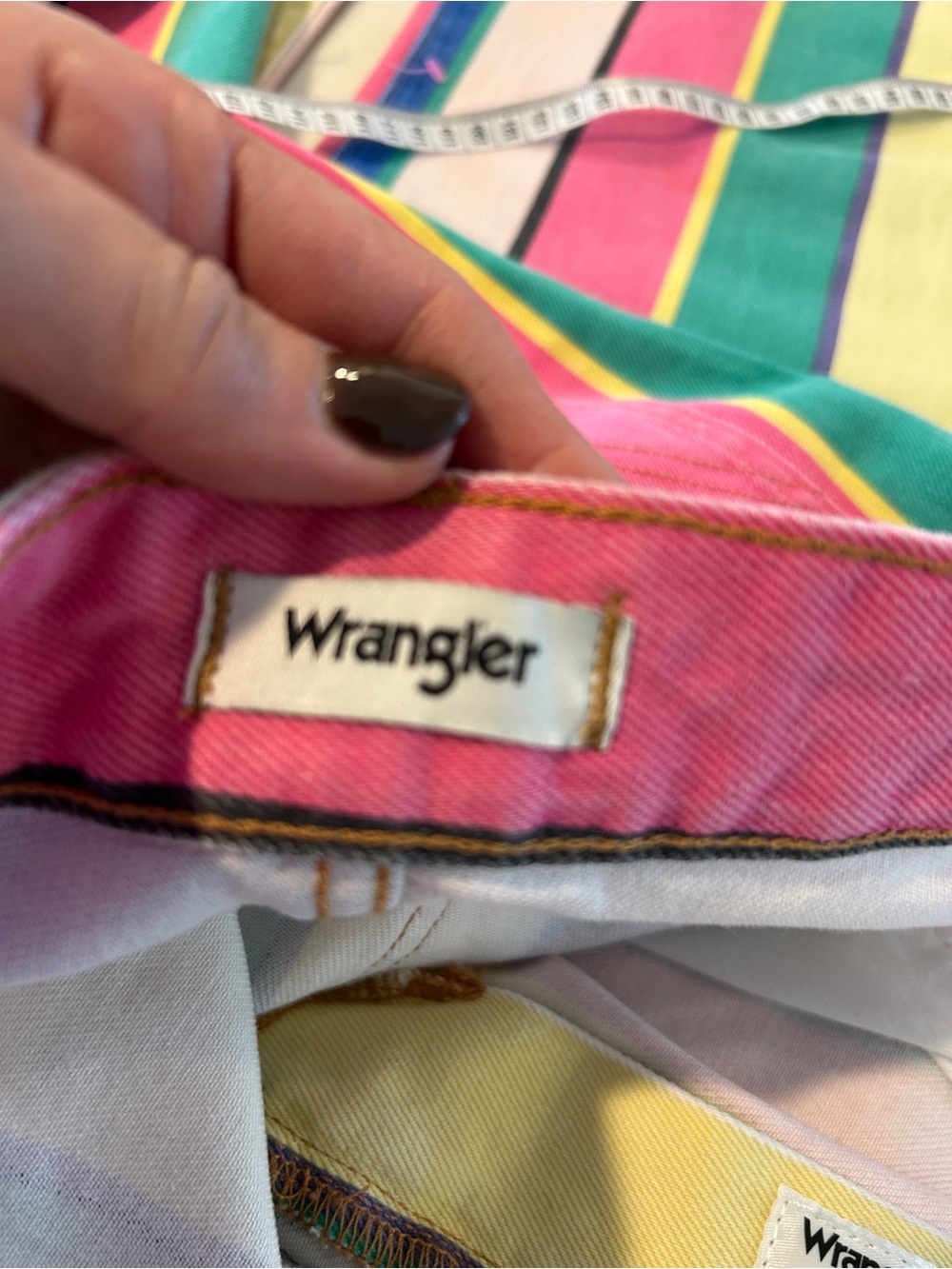 Wrangler Wanderer 622 High Rise Flare Jeans Womens Size 30x34 Multicolor Striped - Picture 11 of 11